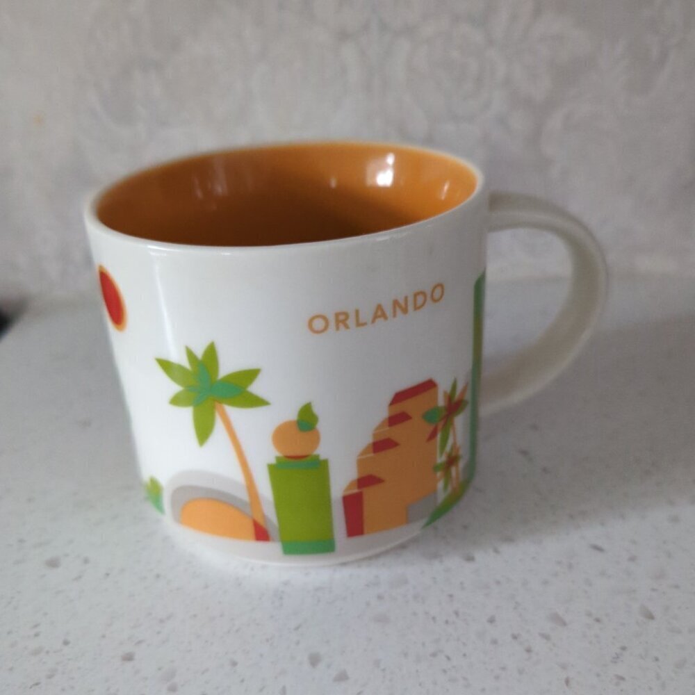 Starbucks You Are Here Orlando Coffee Mug Orange